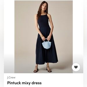 Jcrew pintucky mix dress in navy